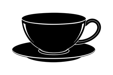 Tea cup icon, Hot drink icon, Tea cup silhouette, Vector Illustration