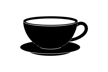 Tea cup icon, Hot drink icon, Tea cup silhouette, Vector Illustration