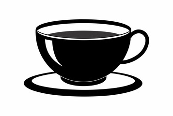 Tea cup icon, Hot drink icon, Tea cup silhouette, Vector Illustration