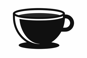 Tea cup icon, Hot drink icon, Tea cup silhouette, Vector Illustration