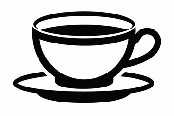 Tea cup icon, Hot drink icon, Tea cup silhouette, Vector Illustration