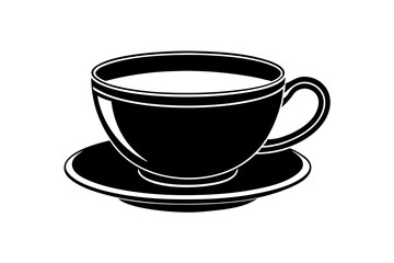 Tea cup icon, Hot drink icon, Tea cup silhouette, Vector Illustration
