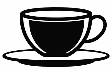 Tea cup icon, Hot drink icon, Tea cup silhouette, Vector Illustration