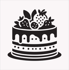 cake  vector silhouette For pancake Day  on a white background