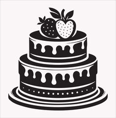 cake  vector silhouette For pancake Day  on a white background