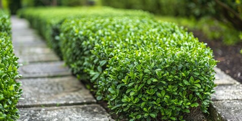 Cultivated Green Velvet Variety of Boxwood Shrub Buxus Sinica