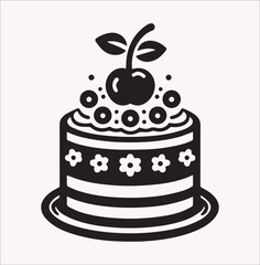 cake  vector silhouette For pancake Day  on a white background