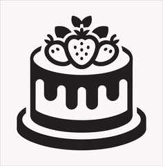 cake  vector silhouette For pancake Day  on a white background