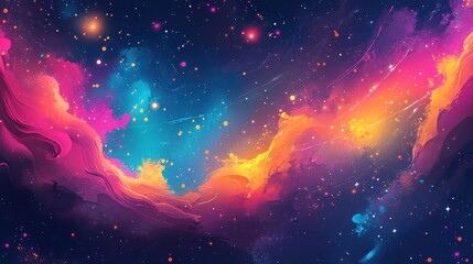 Vibrant Cosmic Colorful Galaxy Background Design