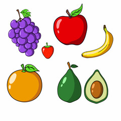 Set of Fruit vector illustration