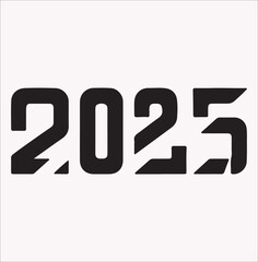 2025 typography logo design concept vector silhouette on a white background