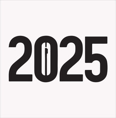 2025 typography logo design concept vector silhouette on a white background