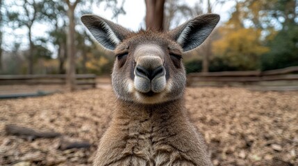 Obraz premium A Close-up of a Friendly Kangaroo