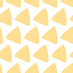 Tortilla chips Seamless pattern Nachos Day Wallpaper or Greeting abstract background texture idea