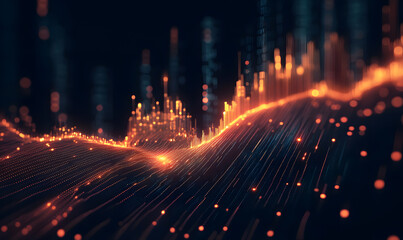 Futuristic Stock Market Chart with Glowing Data or Dynamic Financial Timeline for graphic background