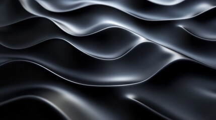 Obraz premium Abstract Black Waves 3D Render