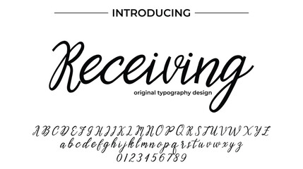 Receiving Font Stylish brush painted an uppercase vector letters, alphabet, typeface