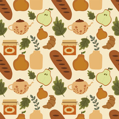  Autumn vector ilustration seamless patern.Great for textile,fabric,wrapping paper,and any print.