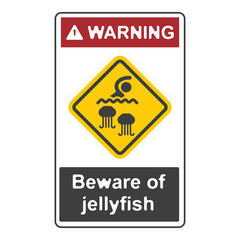 Beware of jellyfish  flat symbol