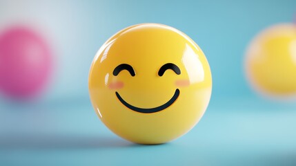 Fototapeta premium A bright and cheerful smile emoticon, radiating positivity and warmth, perfect for expressing joy and happiness in any digital conversation