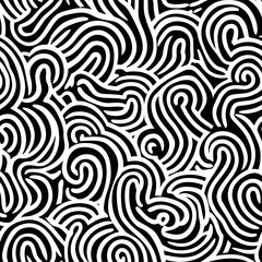 Chinese-inspired doodle tile seamless patterns in an illustrator graphic style