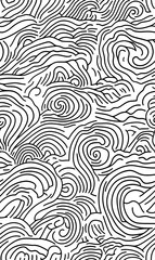 Chinese-inspired doodle tile seamless patterns in an illustrator graphic style
