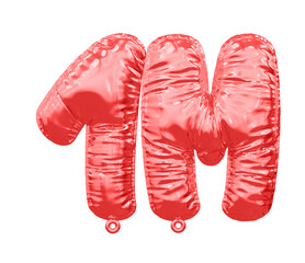 1M Follow Balloon Red Number 3D