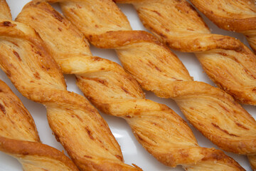 Salted puff pastry with cheese in Romania