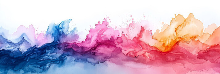 Abstract art with blue, pink, and orange.