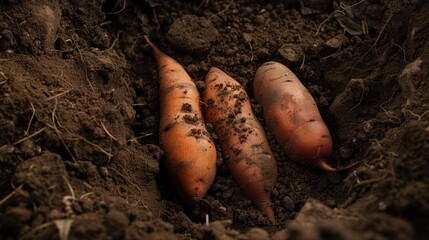 Three Sweet Potatoes in the Ground