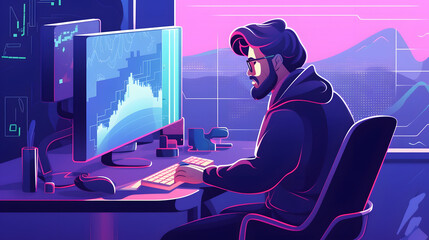 Coder games Illustration Flat Vector