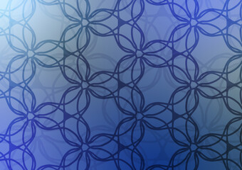 Fototapeta premium Abstract blue flower line presentation background