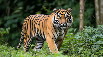 Fototapeta premium Majestic Bengal Tiger in Its Natural Habitat