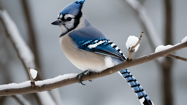 blue jay perched on a branch