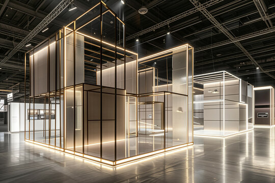 Modern and Sleek Exhibition Stand Design with Lighting