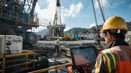 Construction Worker Operating Heavy Machinery