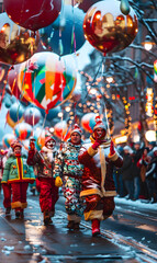 Activities and culture for New Year and Christmas festivals in the form of graphic advertising background