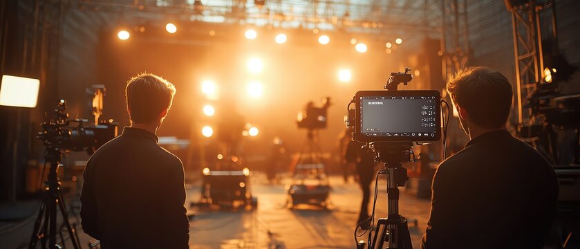 Showcase the crews expertise during behind the scenes  setup  staging as they handle technical equipment and set pieces