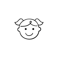 Girl Line Style Icon Design