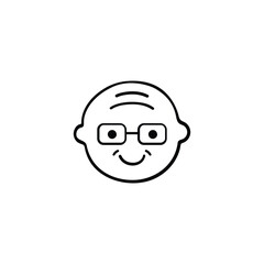 Grandpa Line Style Icon Design