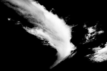 Smoke Cloud Isolated on Black Background,White cloud.