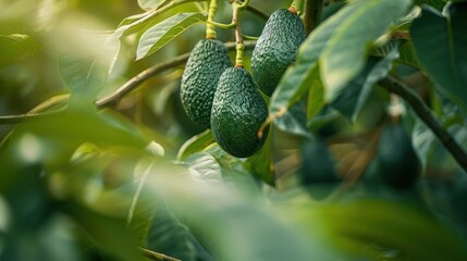 Avocado Tree with Ripe Fruit