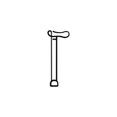 Walking Stick Line Style Icon Design