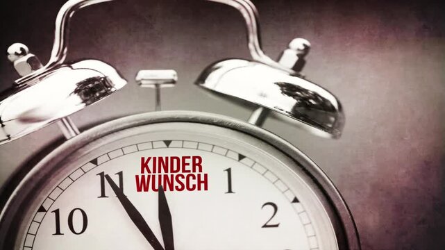 Kinderwunsch und ein Wecker, der den letzten Zeitpunkt zum Schwanger werden symbolisiert