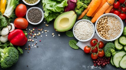 A healthy meal spread featuring fresh vegetables, grains, and lean proteins, symbolizing nourishment and personal growth