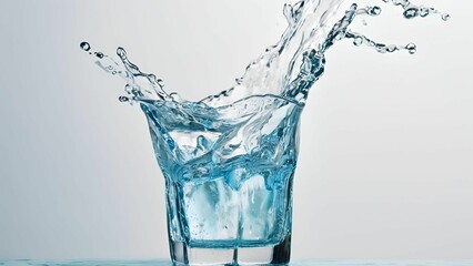 water splash into glass presenting refreshing moment, Generative AI