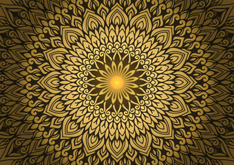 Luxury mandala premium gold line flower background