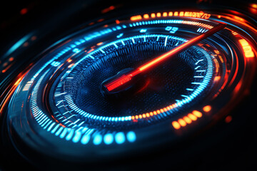 Futuristic Speedometer with modern and high-performance aesthetic.