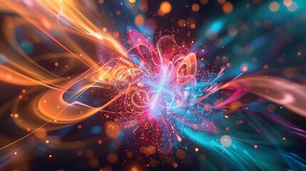 Fototapeta premium Abstract cosmic burst of color, light and energy.