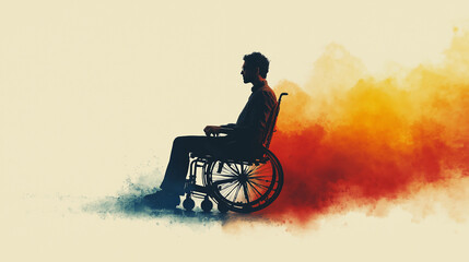 Obraz premium Young man in wheelchair facing mental health challenges